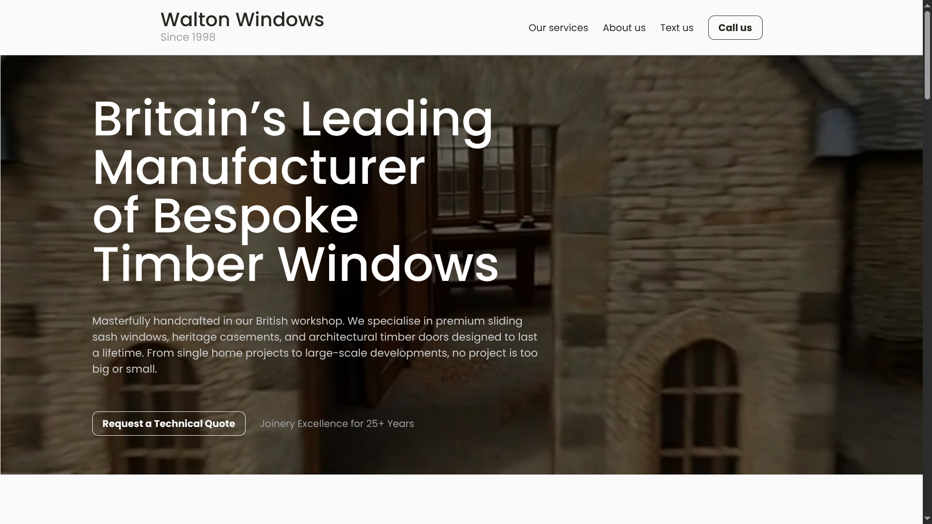 Walton Windows website preview